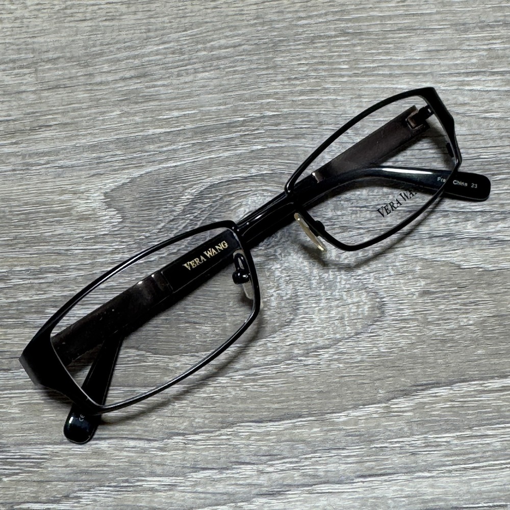Vera Wang V189 BK Eyeglasses Black Rectangular Full Rim Frame 50-17-133